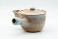 Tezumi — Japanese Kyusu - Beige Peach Glazed Hagi-yaki Do-ake Teapot - 320ml — three-quarter view from the opposite side