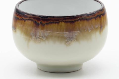 Japanese Teacup - Brown Yellow Hare's Fur Glazed Arita-yaki Yunomi - 150ml