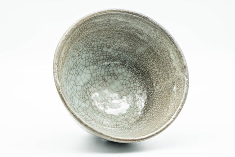 Tezumi — Japanese Matcha Bowl - Kannyuu Glazed Ido-gata Hagi-yaki Chawan - 350ml — three-quarter view