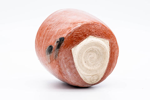 Japanese Matcha Bowl - 平安清楽窯 Heian Seiraku Kiln - Red Yamamichi Aka-raku Winter Chawan - 425ml