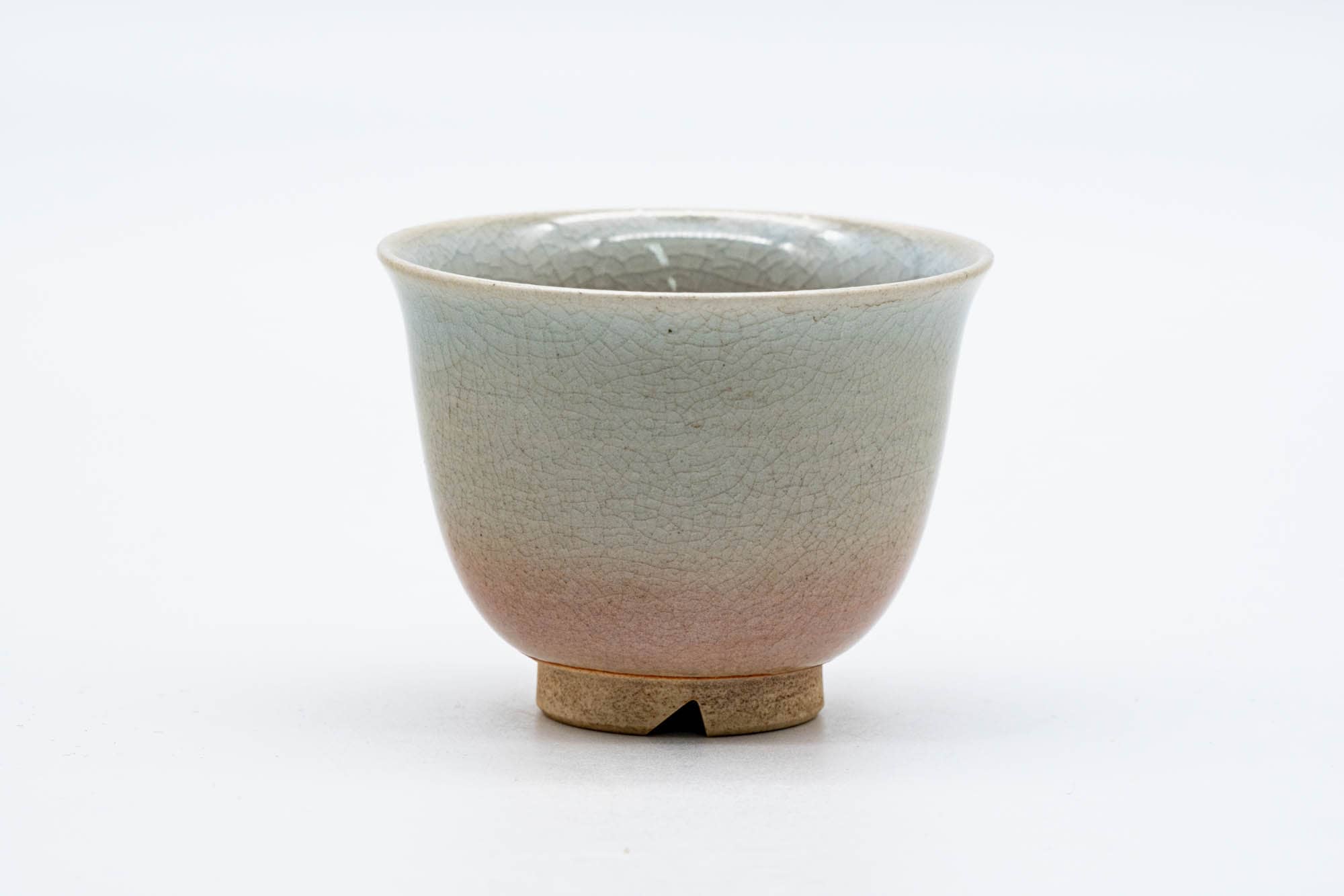 Japanese Teacup - 天鵬山 Tsubaki Kiln - Beige Pink Glazed Hagi-yaki Yunomi - 75ml