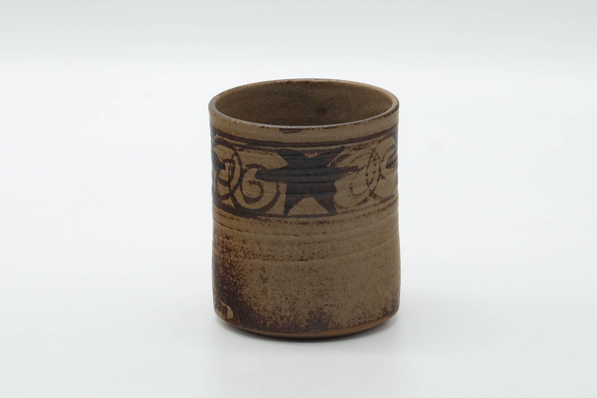 Japanese Teacup - Abstract Beige Brown Rustic Yunomi - 180ml