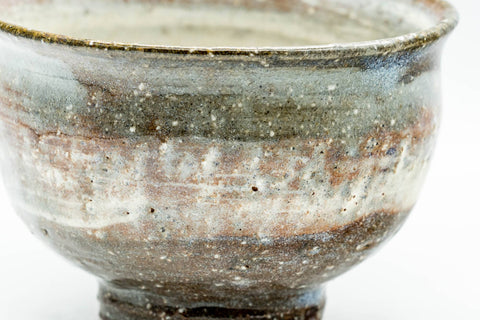 Japanese Matcha Bowl - Grey White Hakeme Glazed Chawan - 250ml