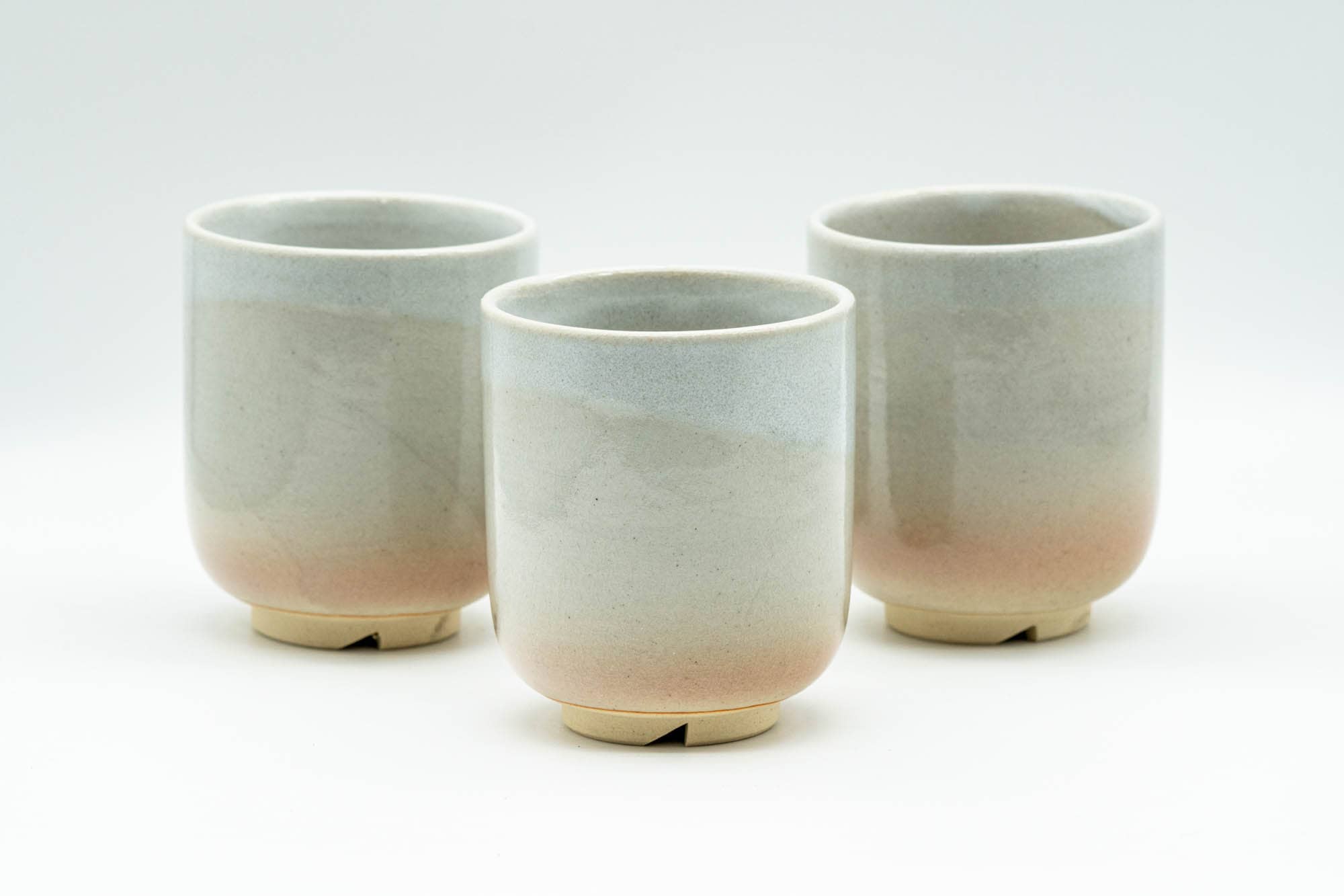Japanese Teacups - Set of 3 椿窯 天鵬山 Tsubaki Kiln Drip-Glazed Hagi-yaki Yunomi - 130ml