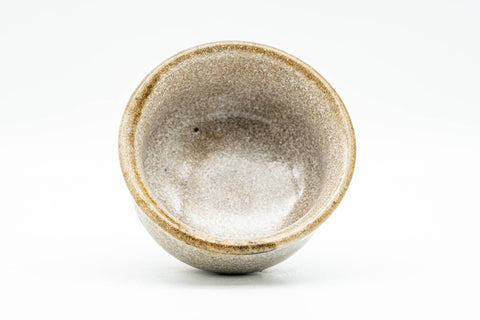 Japanese Teacup - Small Beige Glazed Guinomi - 40ml - top-down view of the cream-glazed interior
