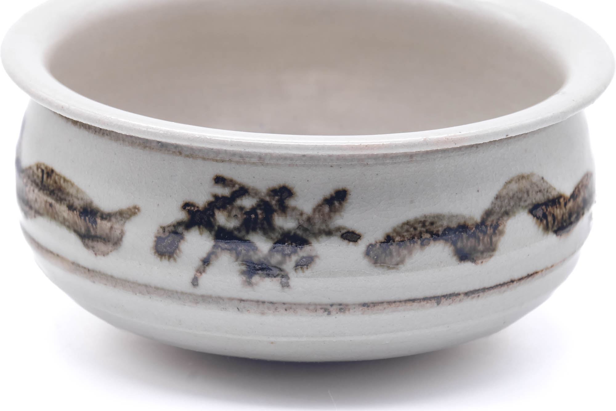 Japanese Kensui - Abstract White Glazed Water Bowl - 500ml