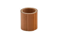 Smooth nodeless bamboo futaoki lid rest, a plain open cylinder, standing upright, front view.