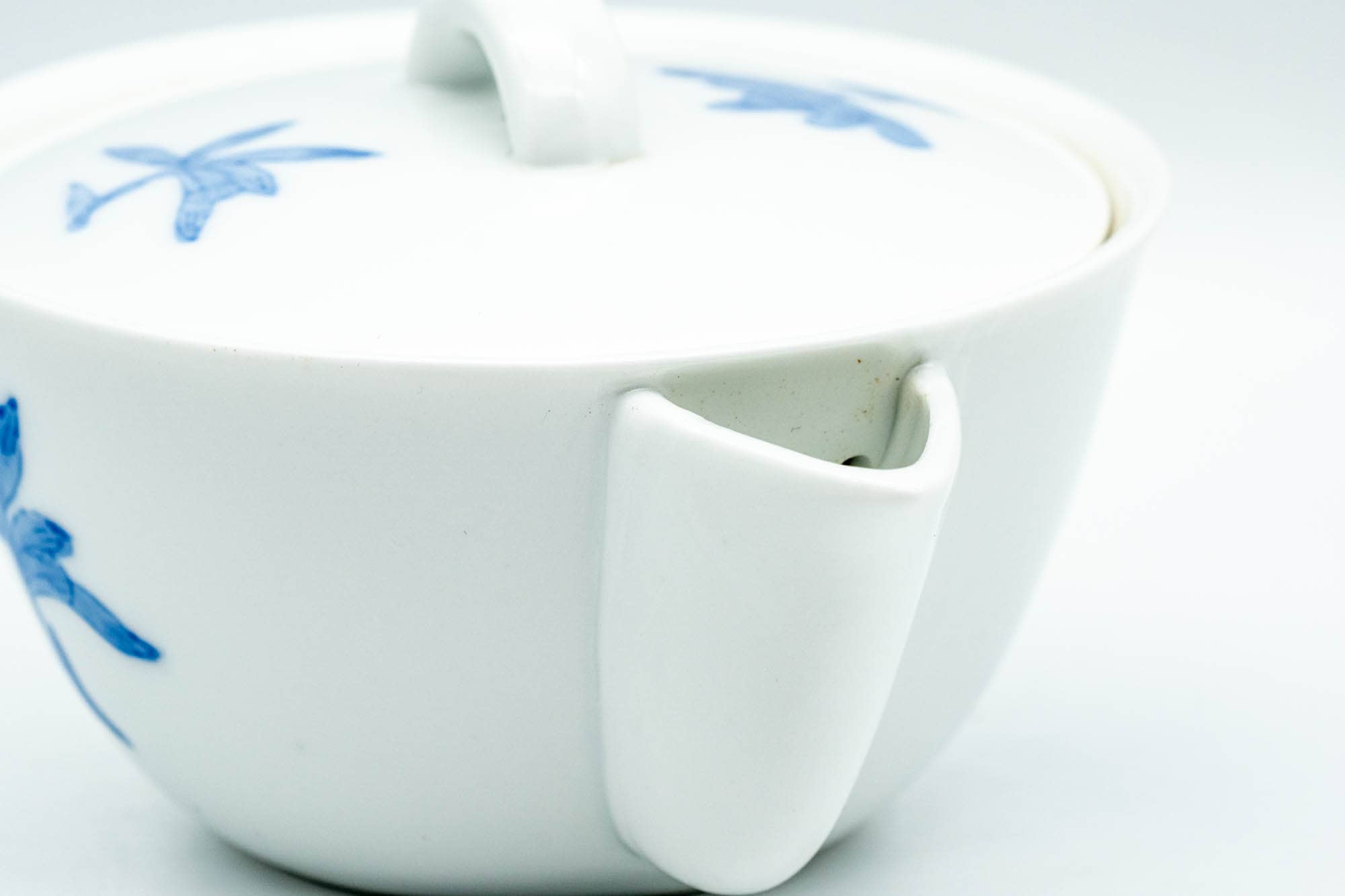 Japanese Houhin - Blue Floral White Porcelain Arita-yaki Do-ake Teapot - 150ml