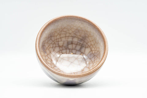Japanese Teacup - Purple White Drip-Glazed Hagi-yaki Yunomi - 100ml - top-down view into the cup interior