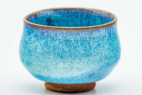 Japanese Teacups - Pair of Sky Blue Glazed Guinomi - 55ml