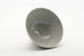 Tezumi — Japanese Matcha Bowl - Grey Glazed Long Grass Decorated Chawan - 330ml — three-quarter view