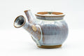 Japanese Kyusu - Large Blue Hare's Fur Glazed Debeso Teapot - 550ml - side profile of the teapot, spout to the left