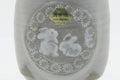 Tezumi — Japanese Teacup - Bunny Rabbits Kiyomizu-yaki Yunomi - 200ml — inverted showing the foot ring