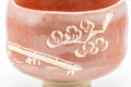 Japanese Matcha Bowl - Floral Aka-raku Red Raku Chawan - 400ml - Tezumi