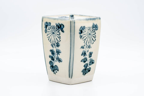 Japanese Mizusashi - 加藤五陶 Katou Gotou - Annan-style Chrysanthemum Porcelain Fresh Water Container  - 1300ml