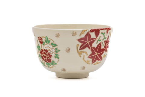 Floral Crests Kyo-yaki Chawan