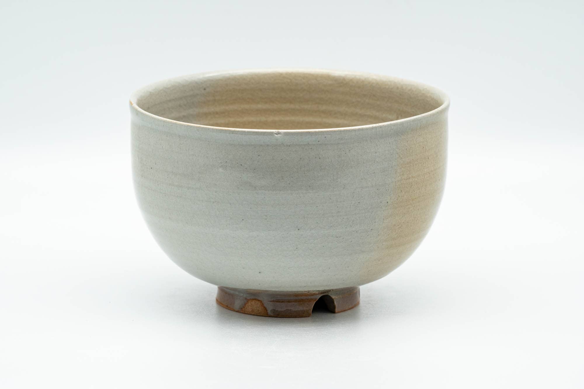 Japanese Matcha Bowl - Beige Grey Glazed Wan-nari Chawan - 350ml - Tezumi