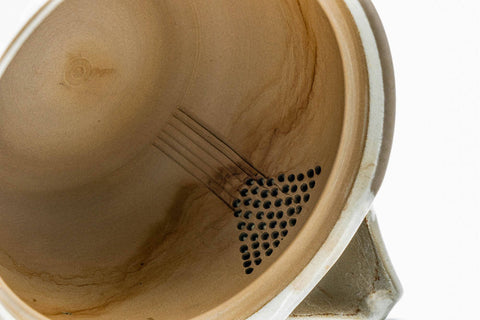 Japanese Kyusu - White Glazed Ceramic Filter Teapot - 340ml