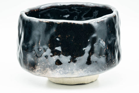 Japanese Matcha Bowl - Jet Black Glazed Wabi-Sabi Chawan - 300ml - Tezumi