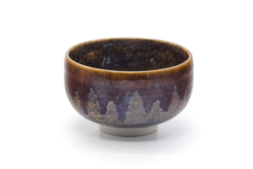 Japanese Matcha Bowl - Brown Drip-Glazed Chawan - 475ml