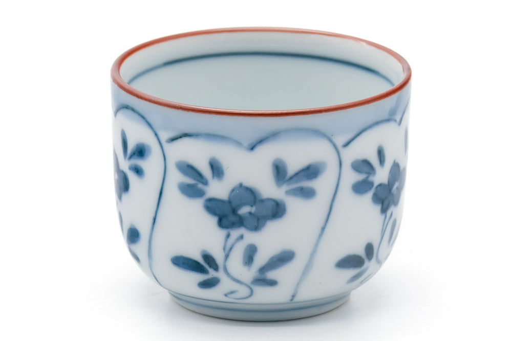 Japanese Teacups - Pair of Floral Arita-yaki Guinomi - 40ml