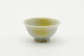 Tezumi — Japanese Teacup - Small Yellow White Porcelain Guinomi - 40ml — front view from another angle