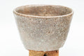 Japanese Teacup - Milky Grey Glazed Hagi-yaki Yunomi - 125ml - closeup showing the milky grey glaze
