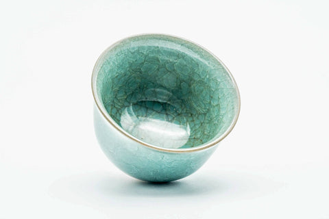 Japanese Teacup - Green Celadon Snowflake Glazed Yunomi - 150ml
