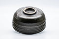 Tezumi — Japanese Matcha Bowl - Dark Green Spiraling Wabi-Sabi Chawan - 300ml — top-down view of the interior