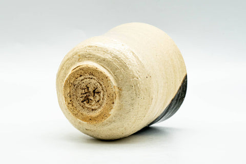 Japanese Teacup - Beige Black Glazed Weathered Yunomi - 170ml