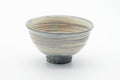 Tezumi — Japanese Matcha Bowl - Grey White Hakeme Glazed Chawan - 440ml — front view from another angle