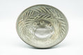 Tezumi — Japanese Matcha Bowl - White Chrysanthemums Geometric Patterned Summer Chawan - 150ml — three-quarter view