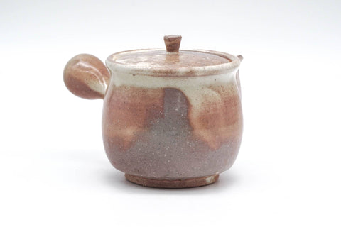 Tezumi — Japanese Kyusu - Brown Milky Drip-Glazed Hagi-yaki Ceramic Teapot - 220ml — side view showing the spout