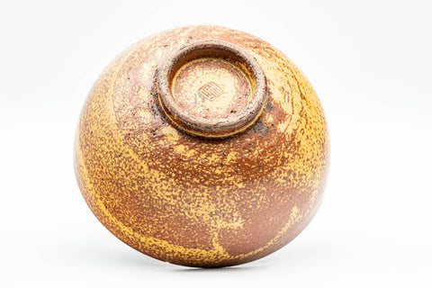 Japanese Matcha Bowl - Small Orange Drip-Glazed Wan-nari Chawan - 150ml