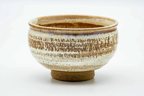 Japanese Matcha Bowl - Brown Milky White Glazed Chawan - 350ml