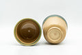 Japanese Teacups - Beige Turquoise Drip-Glazed Agano-yaki Yunomi - 85ml - Tezumi