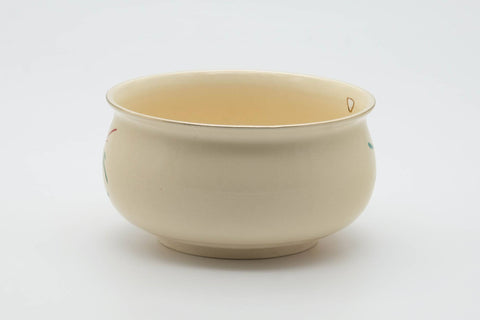 Japanese Kensui - Autumn Leaves Beige Glazed Kyo-yaki Water Bowl - 450ml