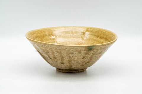 Tezumi — Japanese Matcha Bowl - Yellow Irabo Hira-gata Summer Chawan - 150ml — front view