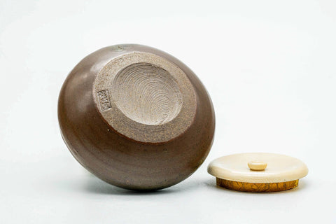 Japanese Chaire - 市野信水 Ichino Shinsui - 信水窯 Shinsui Kiln - Tanba-yaki Chaire with Shifuku