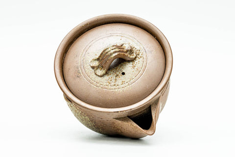 Japanese Tea Set - 木村陶峰 Kimura Touhou - Ash Glazed Bizen-yaki Houhin Teapot with Yuzamashi Water Cooler and 5 Guinomi Teacups