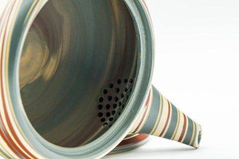 Japanese Kyusu - 沢田 Sawada, 靖仙 Yasusen Kiln - Nerikomi Tokoname-yaki Do-ake Teapot - 130ml