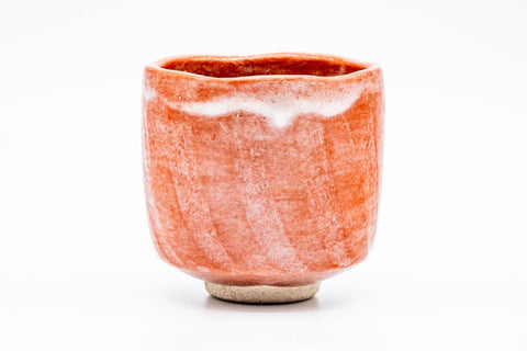 Japanese Matcha Bowl - 平安清楽窯 Heian Seiraku Kiln - Red Yamamichi Aka-raku Winter Chawan - 425ml