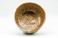 Japanese Matcha Bowl - Yellow White Drip-Glazed Shigaraki-yaki Chawan - 300ml - top-down view of the glazed interior