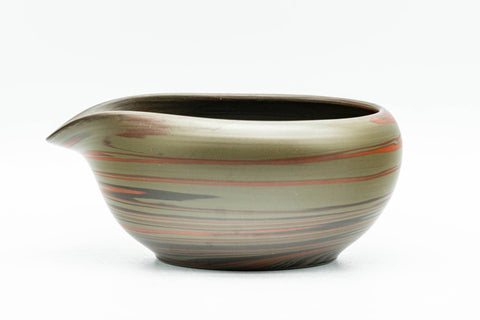 Japanese Katakuchi - 雲仙窯 Unzen Kiln - Green Nerikomi Tokoname-yaki Water Cooler - 140ml