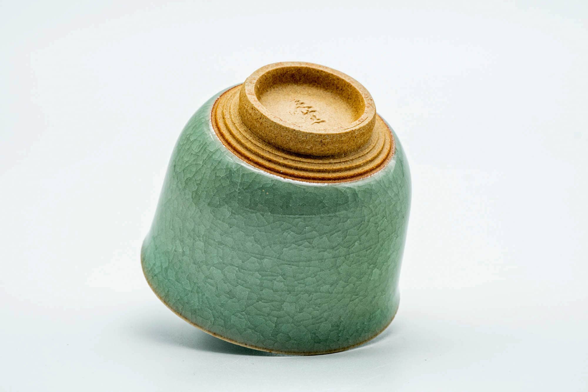 Japanese Teacup - Green Celadon Snowflake Glazed Yunomi - 130ml
