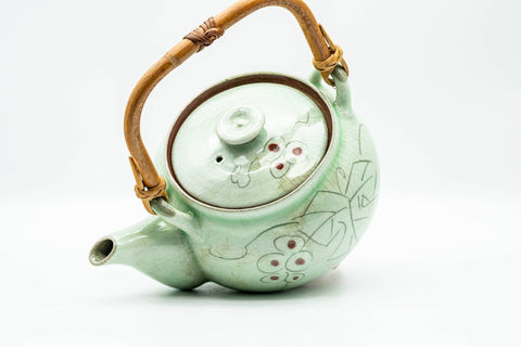 Japanese Dobin - Grapevine Green Celadon Glazed Debeso Teapot - 450ml