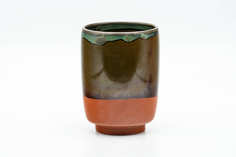 Tezumi — Japanese Teacup - Floral Brown Glazed Tokoname-yaki Yunomi - 180ml — front view from another angle