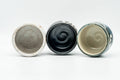 Tezumi — Japanese Teacups - Set of 3 Uniquely Handmade Yunomi - 75ml — three-quarter view