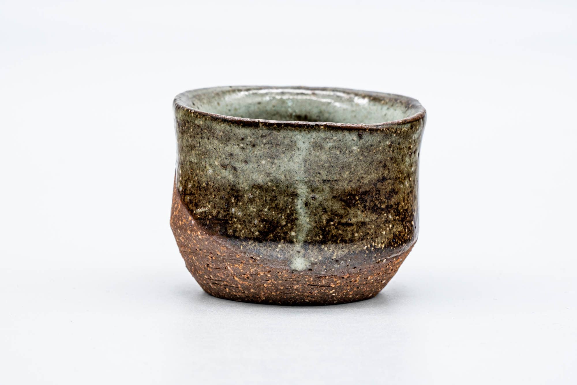 Japanese Teacup - Brown Green Drip-Glazed Yunomi - 70ml