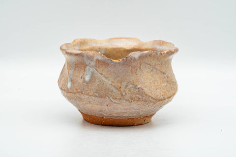 Japanese Katakuchi - Beige Glazed Textured Hagi-yaki Yuzamashi Water Cooler  - 175ml - Tezumi